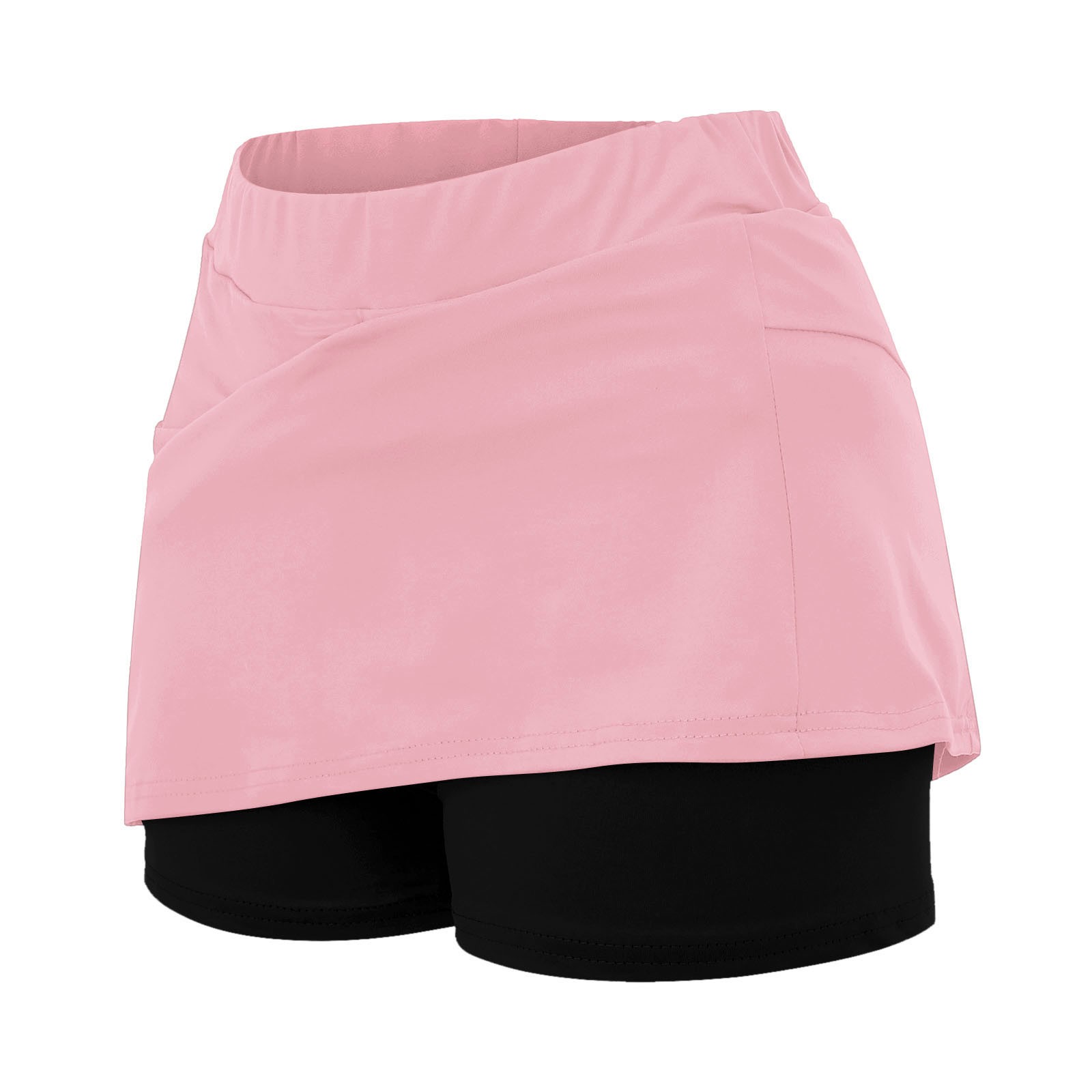 thumbnail image 4 of Falda deportiva para mujer con pantalones cortos interiores: falda pantalón de tenis de cintura alta para correr/yoga, poliéster transpirable, tallas S-XXXXXL., 4 of 6